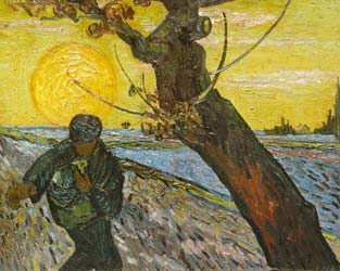 Seminatore col sole che tramonta de Vincent van Gogh (1853-2003).