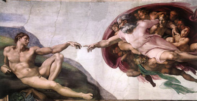 Anche el grande Michelangelo, ne la so creassion de l�omo el ga volesto métare in evidensa quei do déi che no se toca e no se tocarà mai...