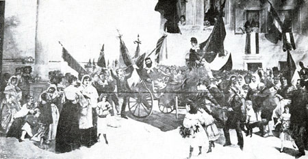 El dipinto del sipario che se trovava nel vècio teatro “Garibaldi”, demolìo ne i ani Vinti del XX secolo.