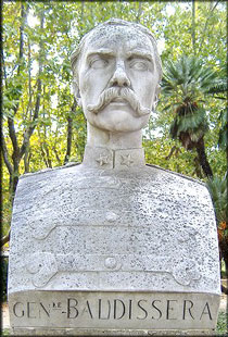 Busto dedicà al Gen. Baldissera, in Viale Orologio, a Roma.