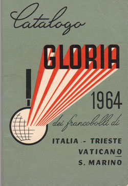 Copertina Catalogo GLORIA de i boli de ITALIA-TRIESTE-VATICANO-S. MARINO, del 1964.