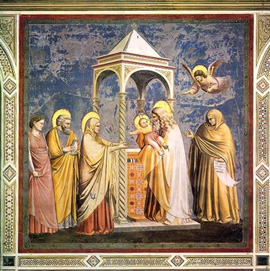 Giotto, Presentazione di Gesù al Tempio, afresco de la Cappella degli Scrovegni, Padova.