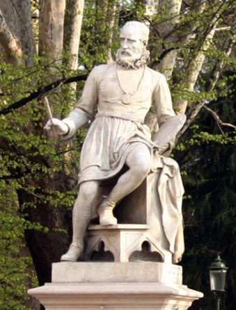 Monumento celebrativo a Paolo Caliari, el “Veronese”, tra l’Interato de l’Aqua Morta e Lungadige Re Teodorico.
