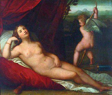 Venere e Amore, ojo su tela, 85 x 109 cm, Museo Correr, Venezia.