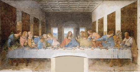 L’Ultima Cena, dopo el restauro. (1495-1498, 460 x 880 cm, S. Maria delle Grazie, Milano).