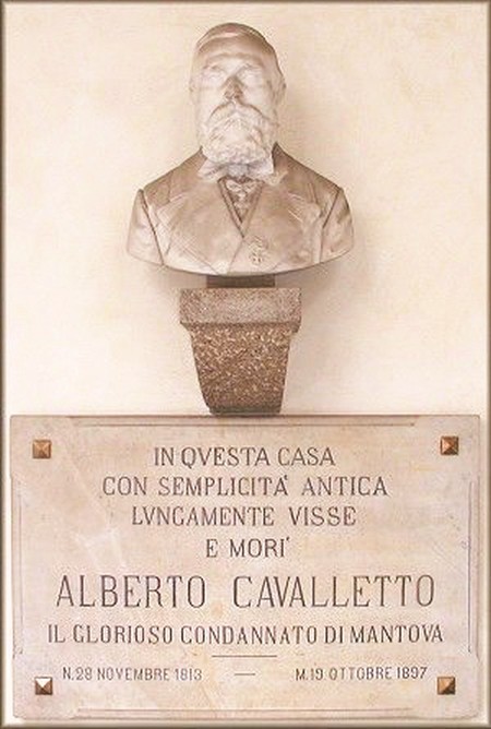 Busto comemorativo colocà su la so casa de via A. Cavalletto, in ocasion del centenario de la morte (1997).