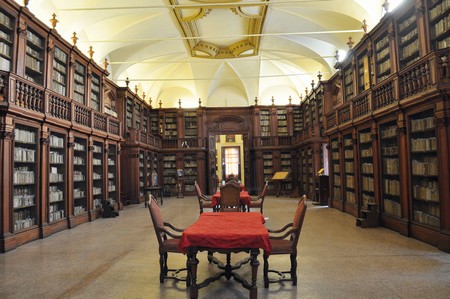 La Sala Rossa de la Biblioteca del Seminario.
