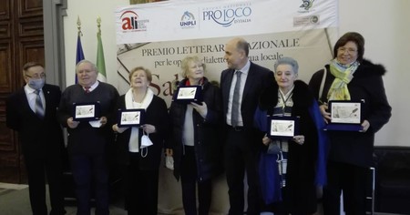 Da sin., Consigliere Unpli Veneto, R. Furlan, G. Vaccari, L. Beltrame, A. Girlanda, Presidente UNPLI, A. La Spina, L. Gatti e N. Poggese.