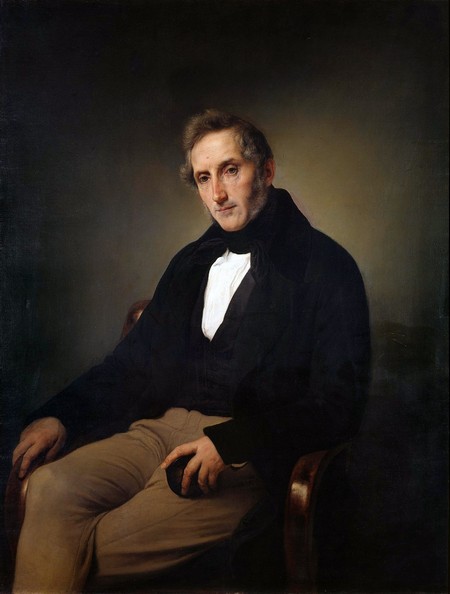 Francesco Hayez, Ritratto di Alessandro Manzoni (1841); ojo su tela, 120 x 92,5 cm (Milano, Pinacoteca de Brera)